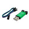 USB programmer with green casing and multicolored cable on a white background USB programmer with green casing and multicolored cable on a white background
