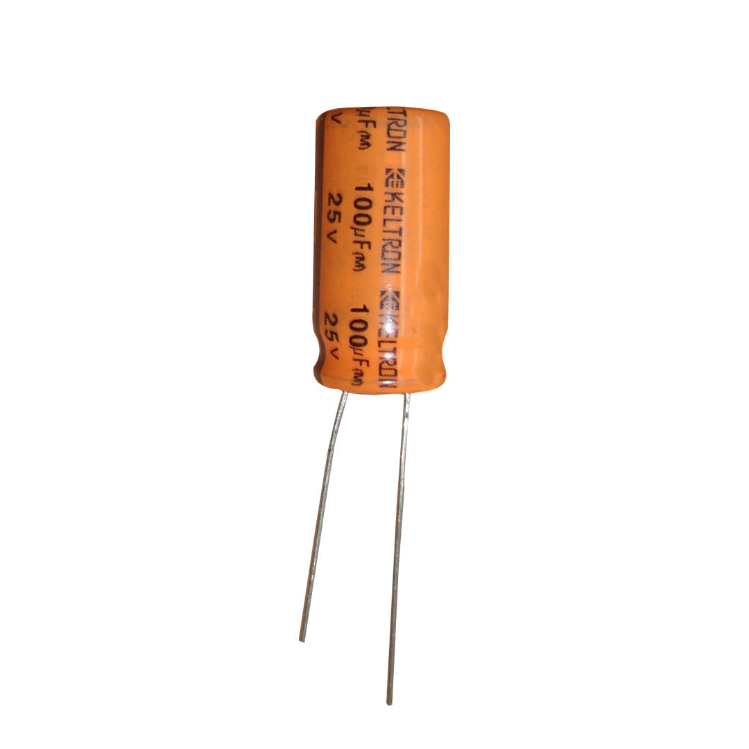 KELTRON 100 uF/ 25V Radial Electrolytic Capacitor TOMSON ELECTRONICS