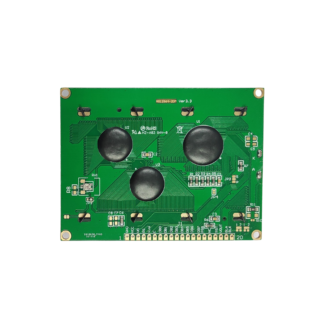 128×64 Graphical Display – Green Backlight with Serial Interface