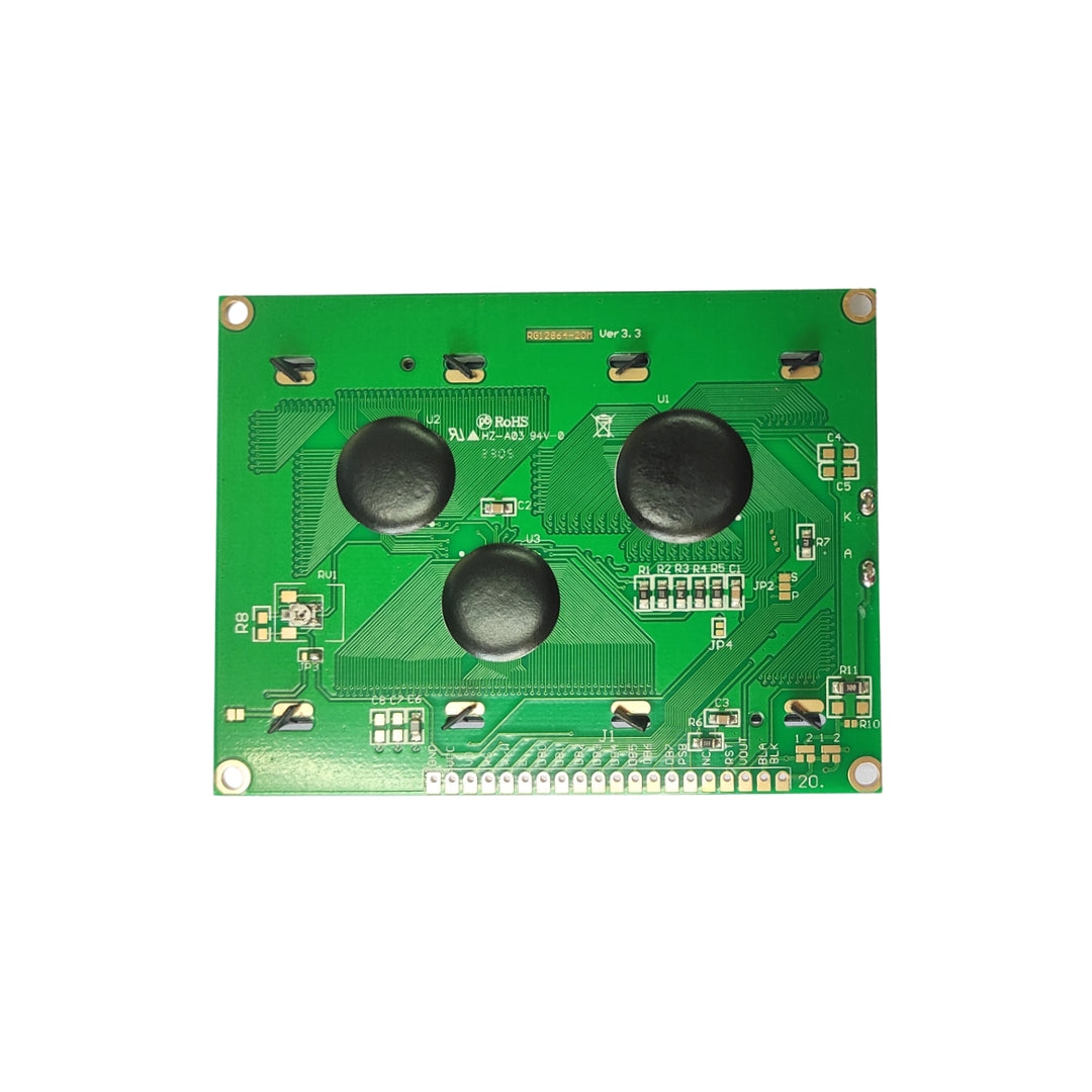 128×64 Blue Graphical LCD Display with Serial Interface back