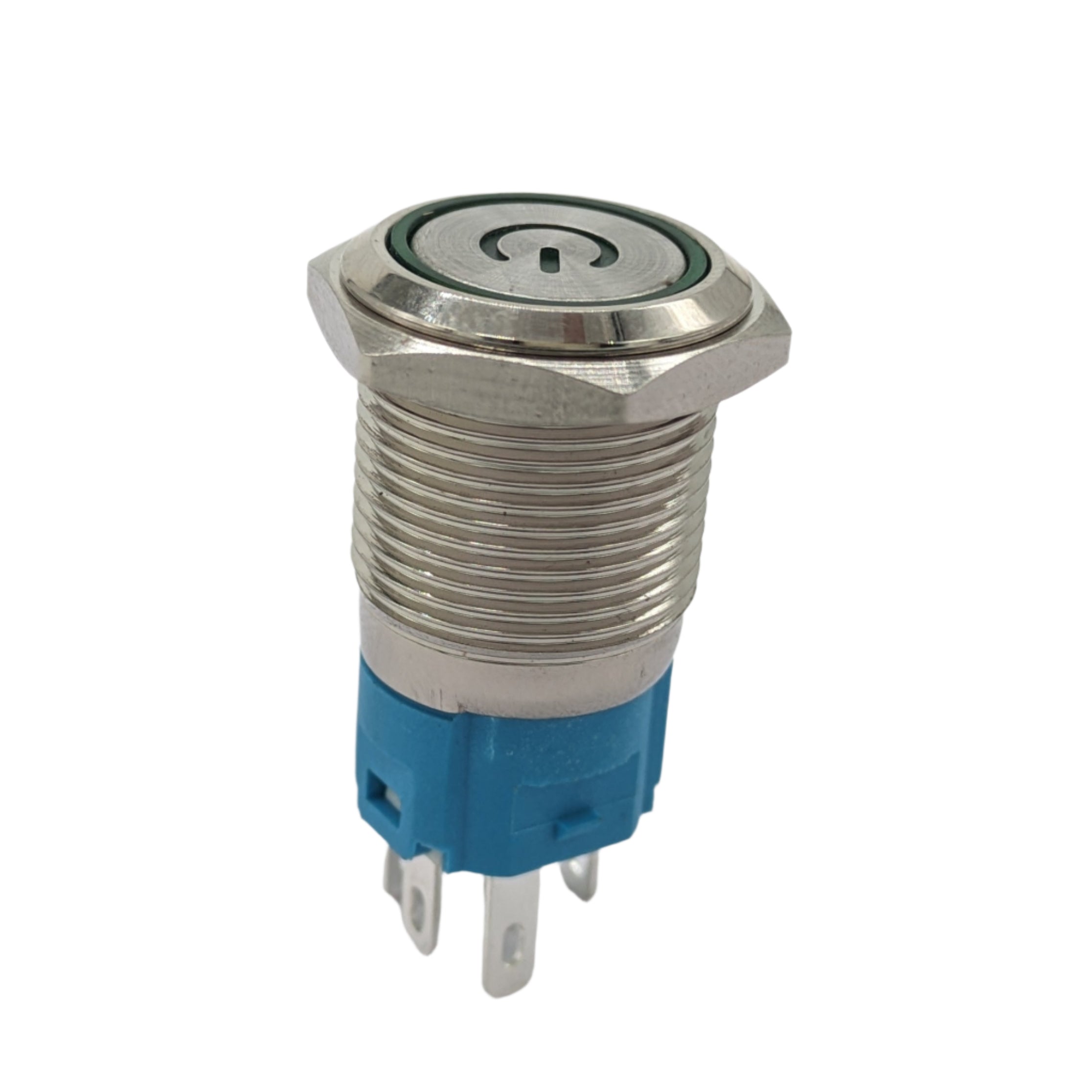 16mm Metal Push Button Switch with LED Ring | Self-Locking On/Off | 12 ...
