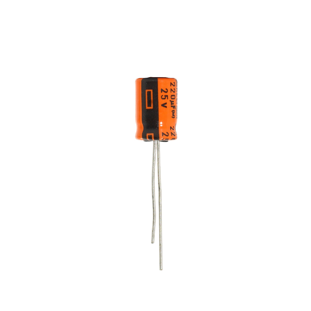 KELTRON 220 uF/25 V Cylindrical Electrolytic Capacitor with orange and black color 