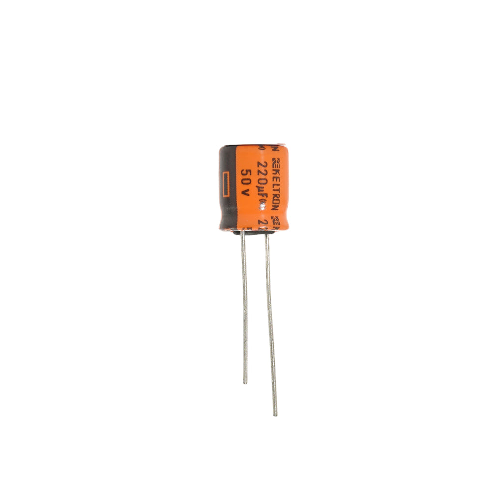 KELTRON 220 uF/50 V Cylindrical Electrolytic Capacitor with orange and black color 