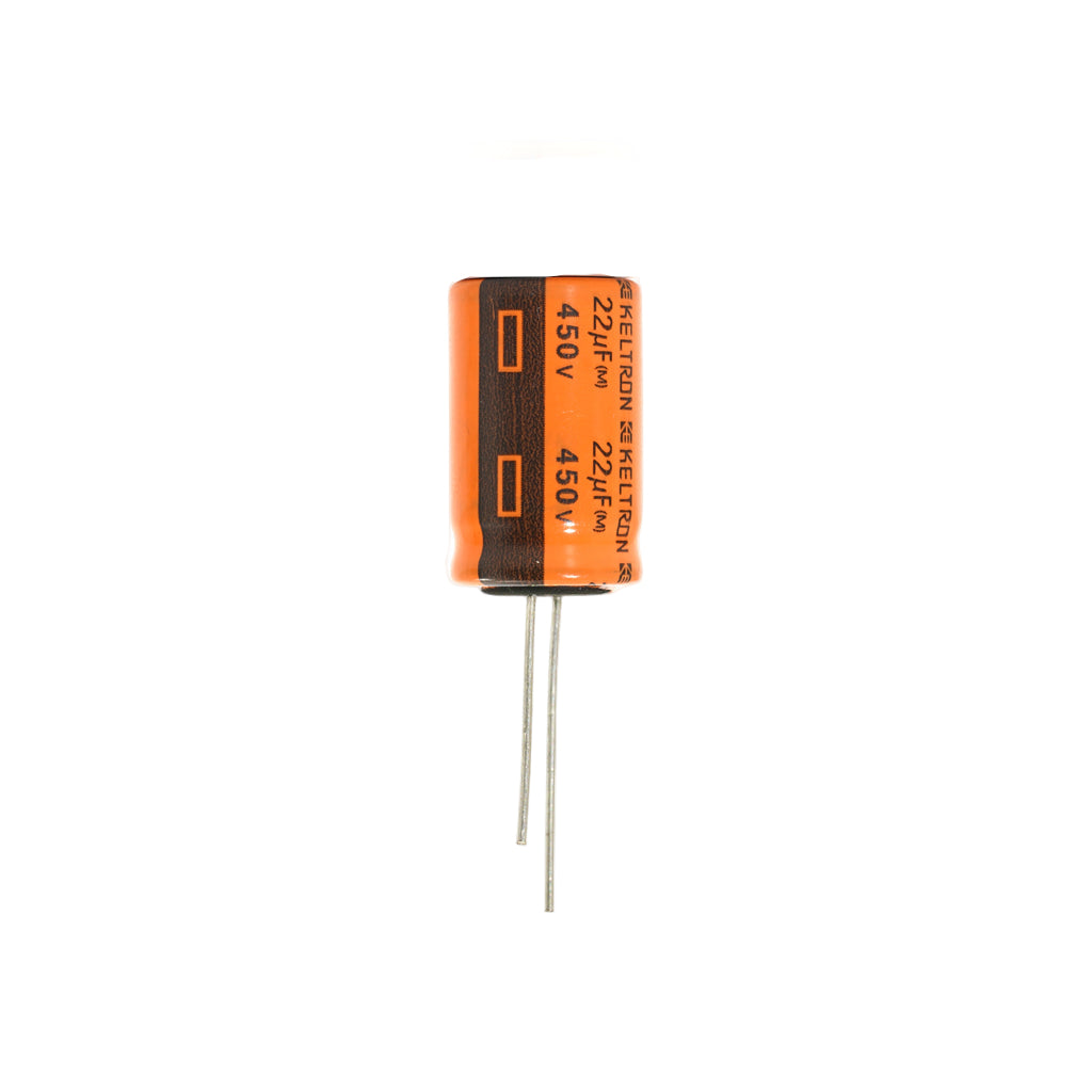 KELTRON 22 uF/450 V Radial Electrolytic Capacitor with orange and black color 