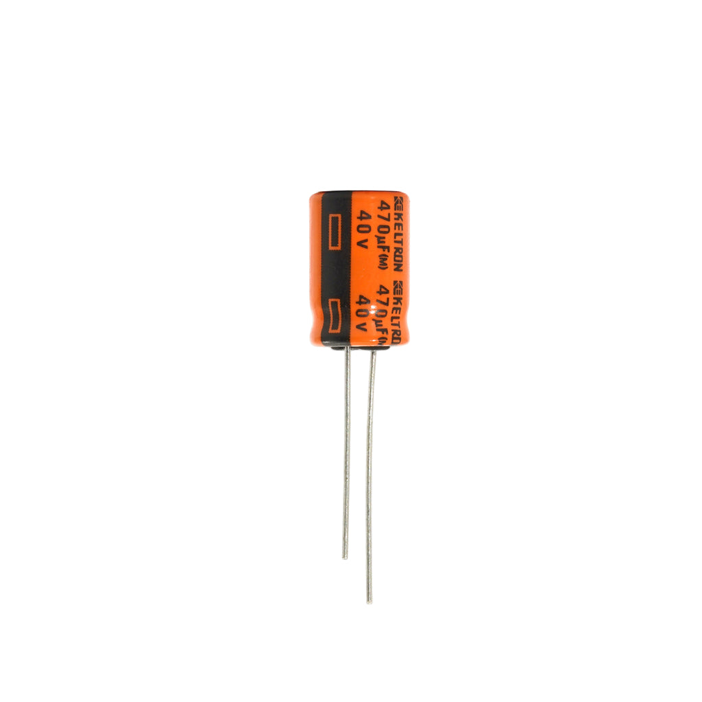 KELTRON 470 uF/40 V Cylindrical Electrolytic Capacitor with orange and black color 