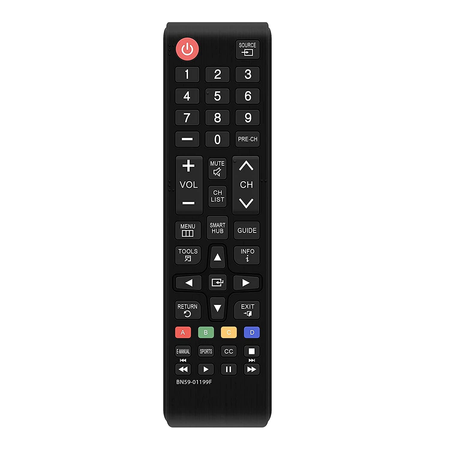 Universal Infrared Remote for Samsung LCD/LED/HDTV/3D Smart TVs – Black