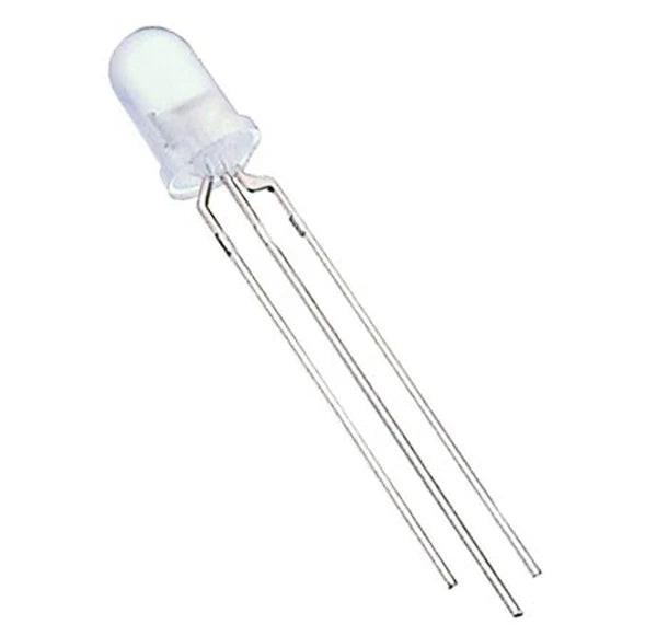 5mm 3-Pin Dual-Color Red and Green Common Cathode Diffused LED for Bi-color Status Indication