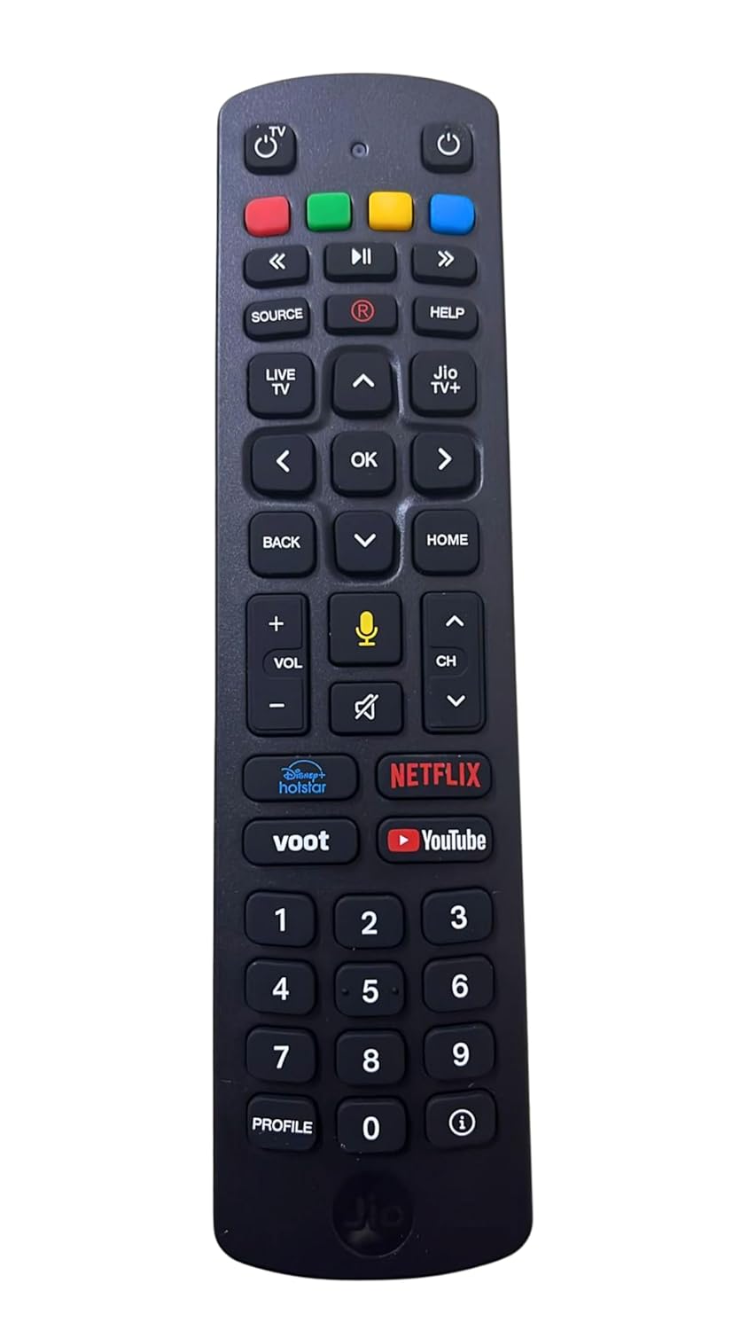 Bluetooth Remote Compatible with Jio Fiber Hybrid STB – Voice Control & Pairing Instructions