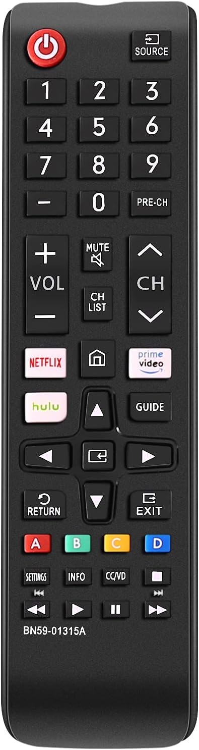 Samsung Smart TV Remote BN59‑01315A with Netflix, Prime Video, and ZEE5 Hotkeys (No Voice)