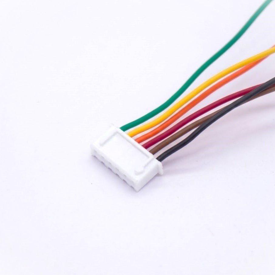 6-Pin JST XH 2.54mm Female Connector with 30cm Wire – High-Retention Lock (2515 Series)