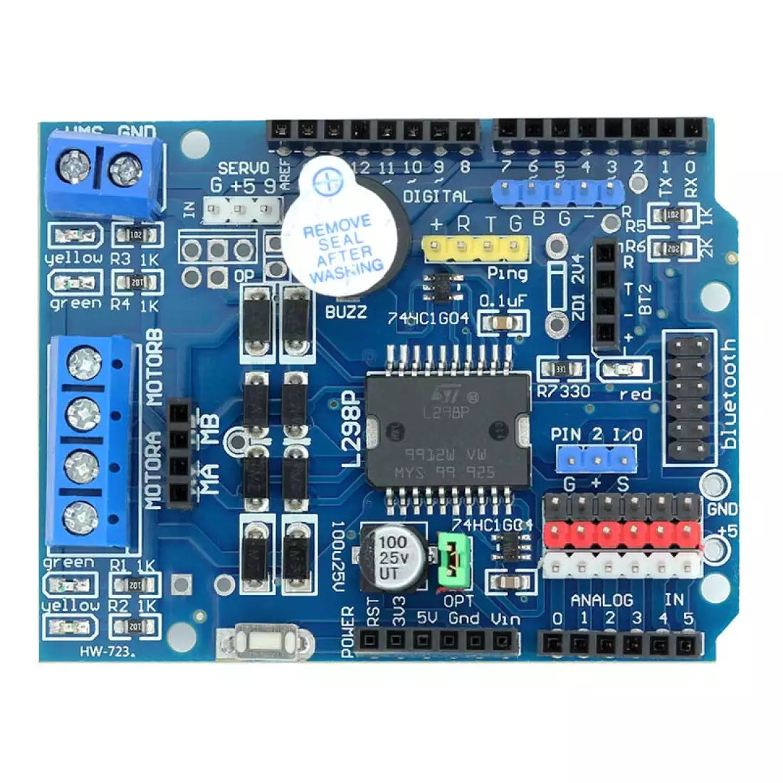 Arduino Motor Shield L298 Dual H Bridge DC and Stepper Motor Driver Board TOP