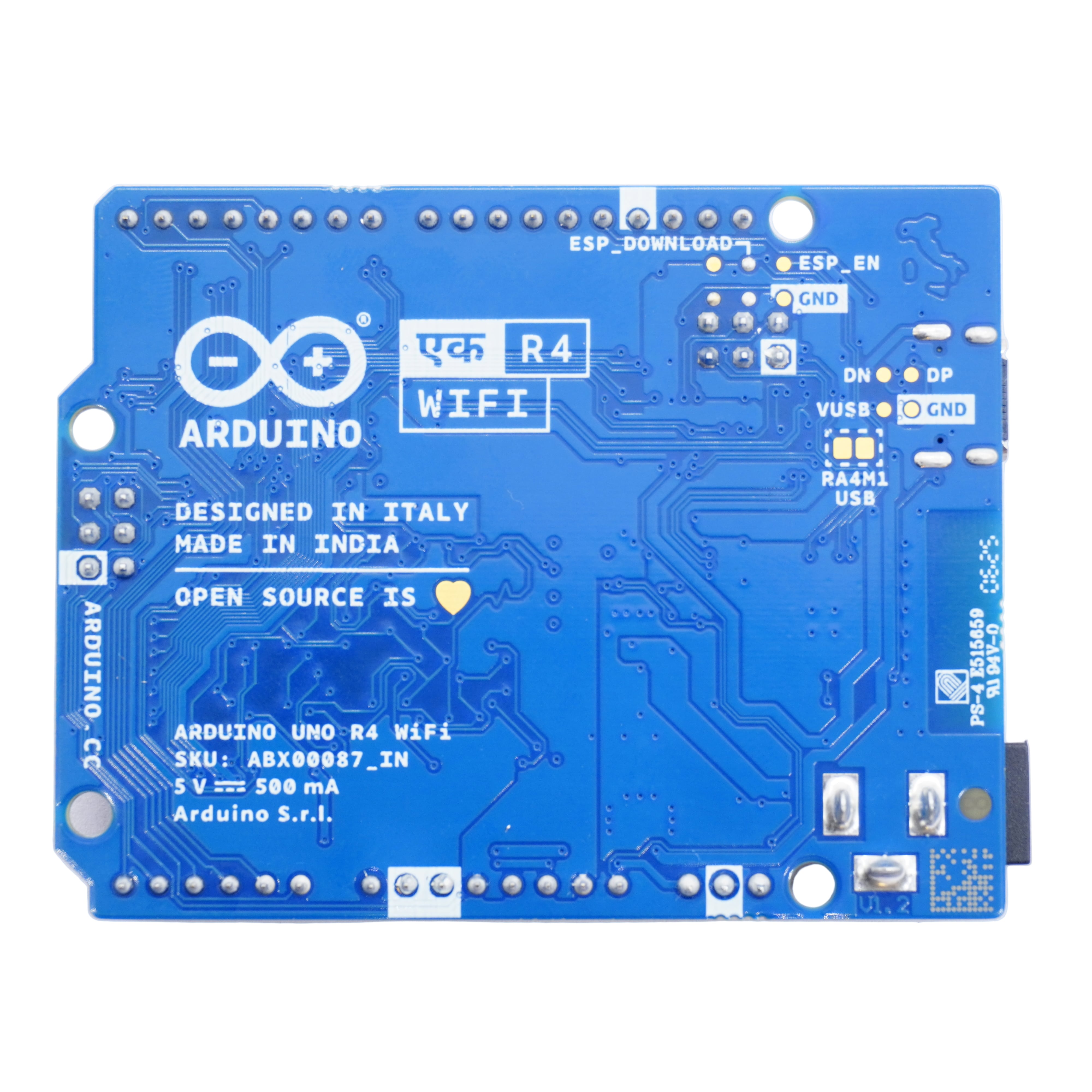 Original Arduino UNO EK R4 WiFi Board with ESP32-S3 and Renesas RA4M1 BACK