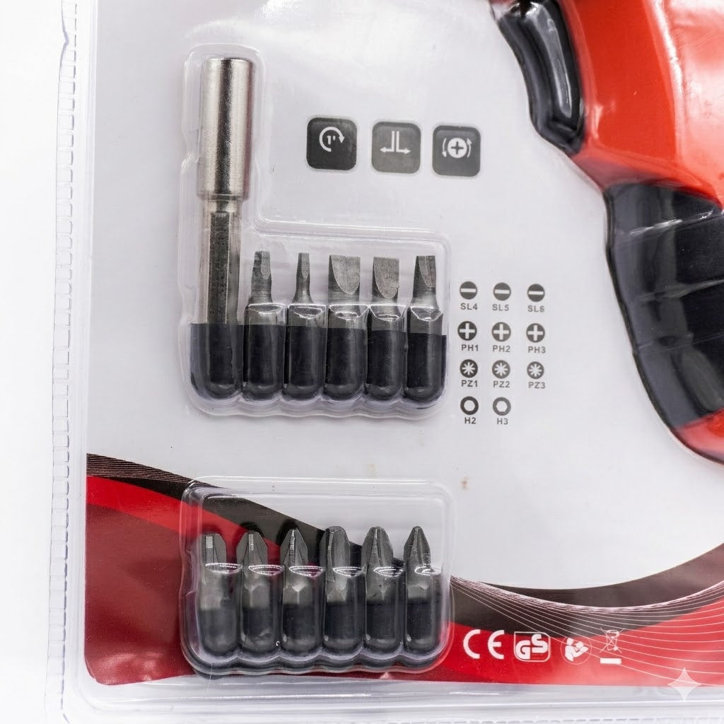 Kensonic KX81TLS 4.8V Cordless Screwdriver Kit | Rechargeable Electric Driver with LED Light