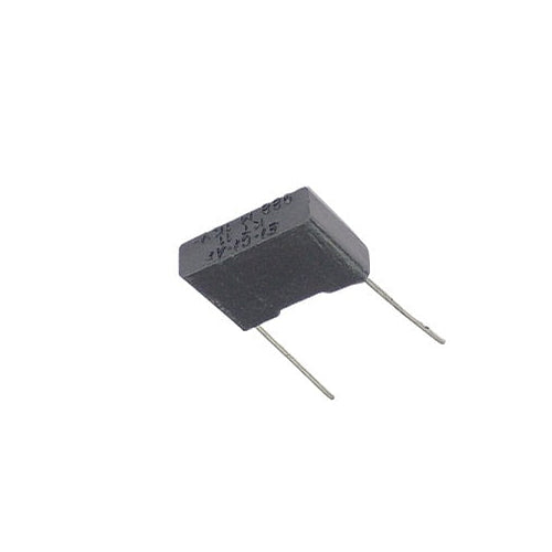 A rectangular 0.022uF (22nF) 1000V box film capacitor featuring a plastic casing and two radial metal leads for through-hole PCB mounting.