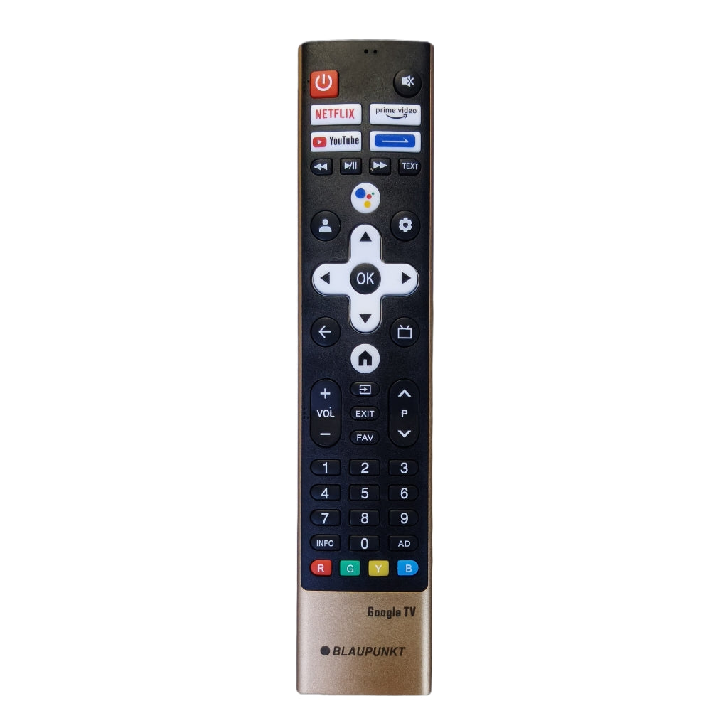 Blaupunkt Smart Google TV Remote with Netflix, YouTube, Prime Video, Amazon & Google Play Hotkeys