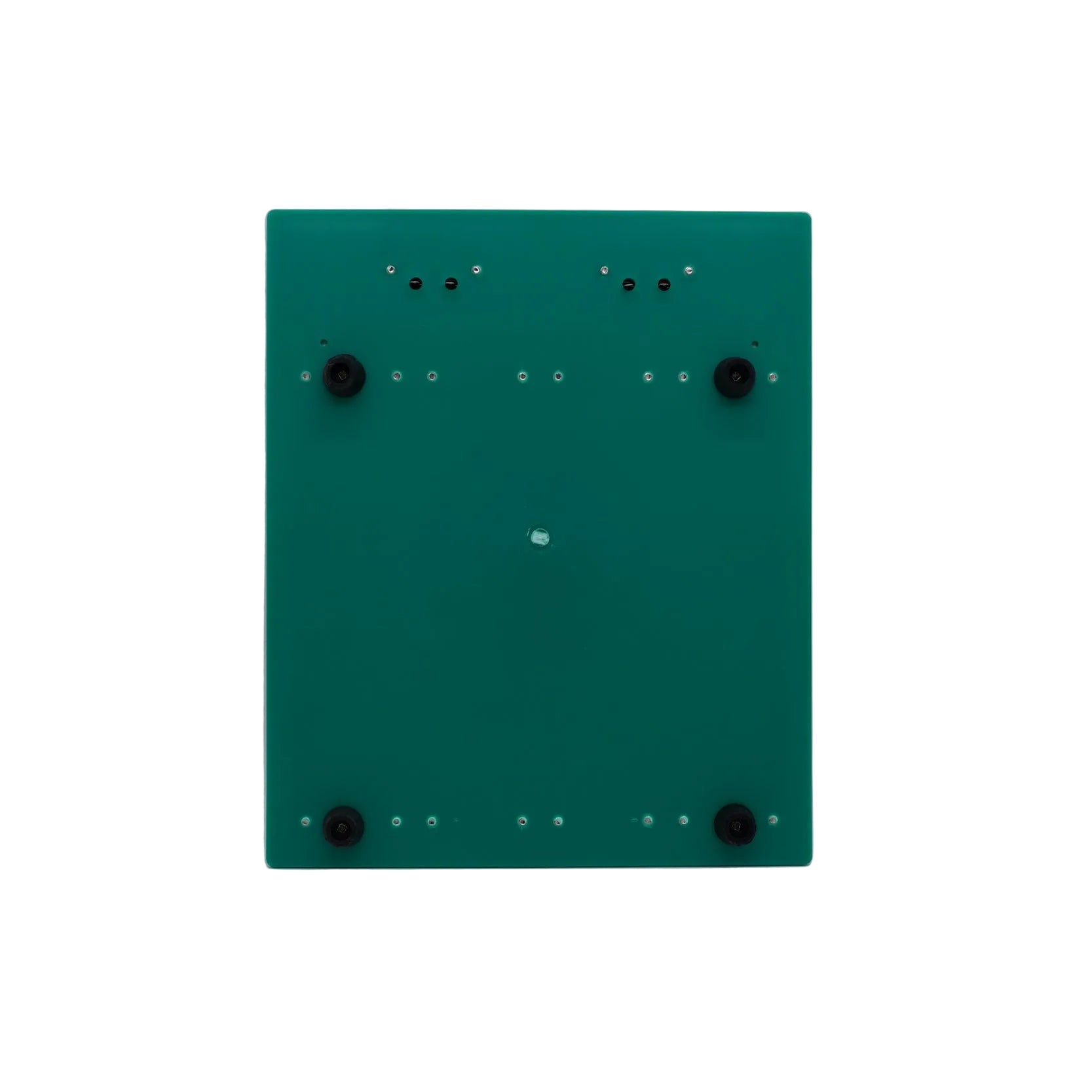 Bottom View of Solderless Breadboard_ZYB500 Green 2860 Point Single PowerLane 200 Points for power. Elevated Base with bushes.