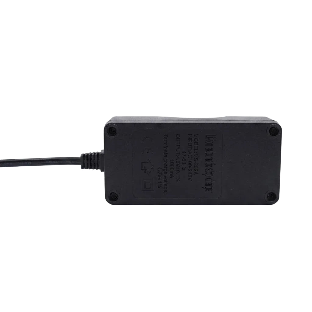 MS-202A 2-Slot 18650 Battery Charger with AC Wire Cord | 3.7V Li-ion Wall Charger