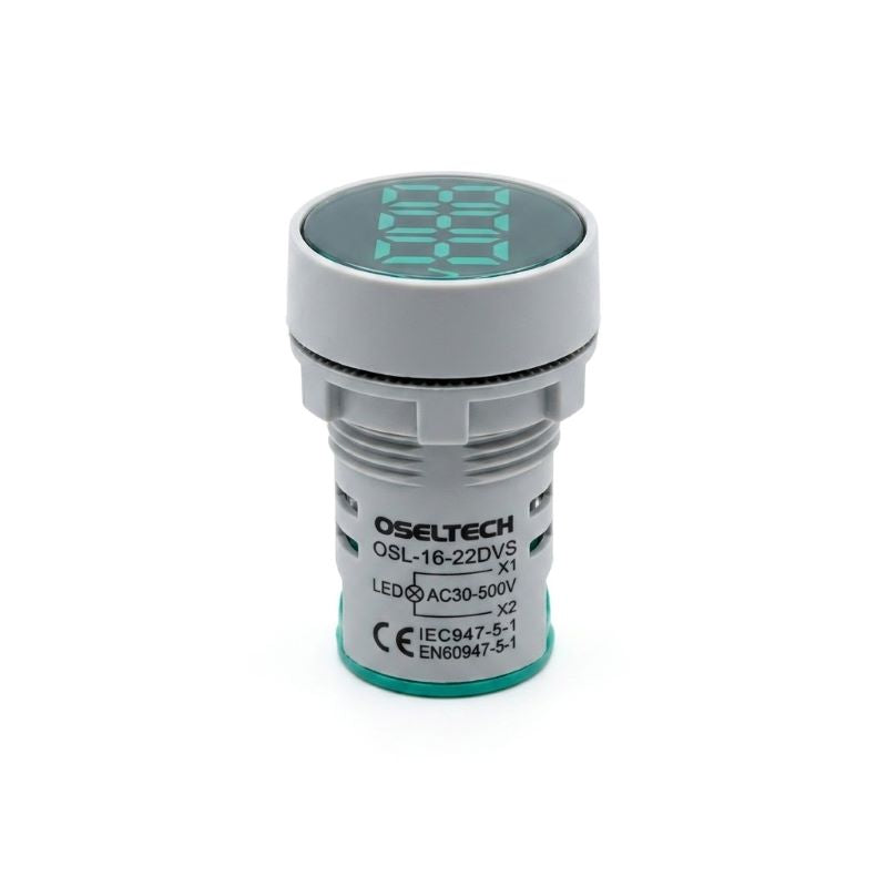 Panel Mount Round AC Digital Led Voltmeter AC 30-500V 22mm