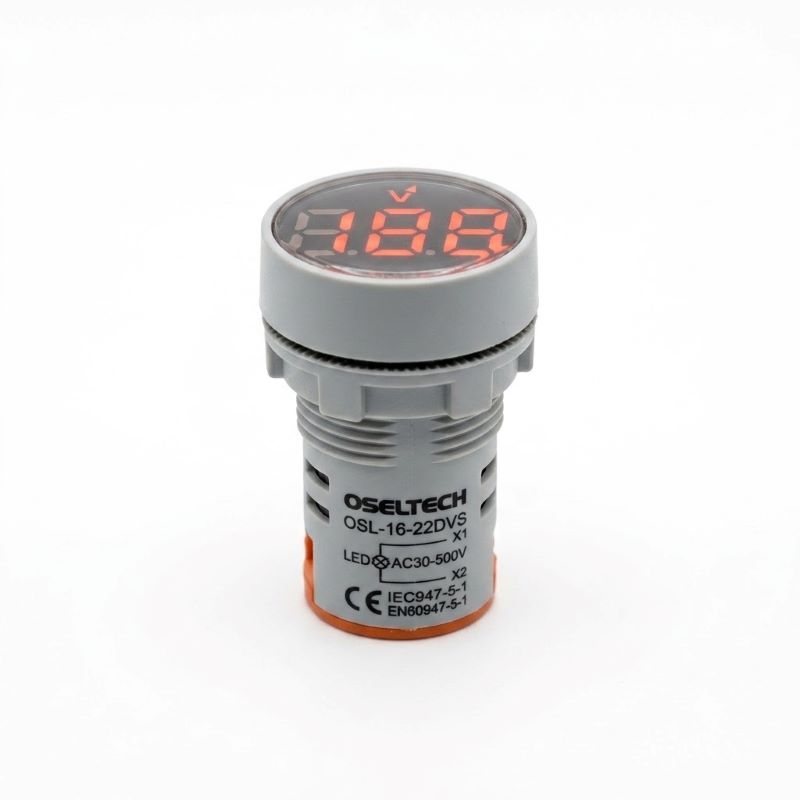 Panel Mount Round AC Digital Led Voltmeter AC 30-500V 22mm
