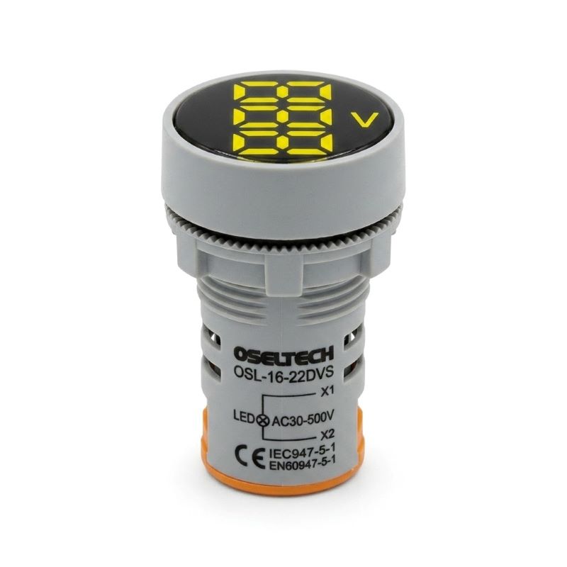 Panel Mount Round AC Digital Led Voltmeter AC 30-500V 22mm