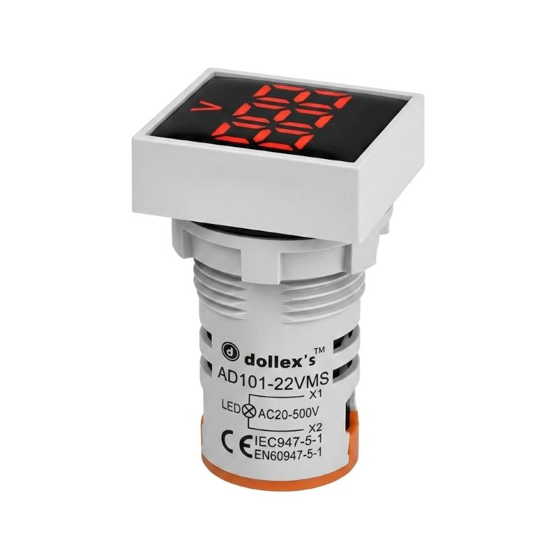 Panel Mount Square AC Digital Led Voltmeter AC 30-500V