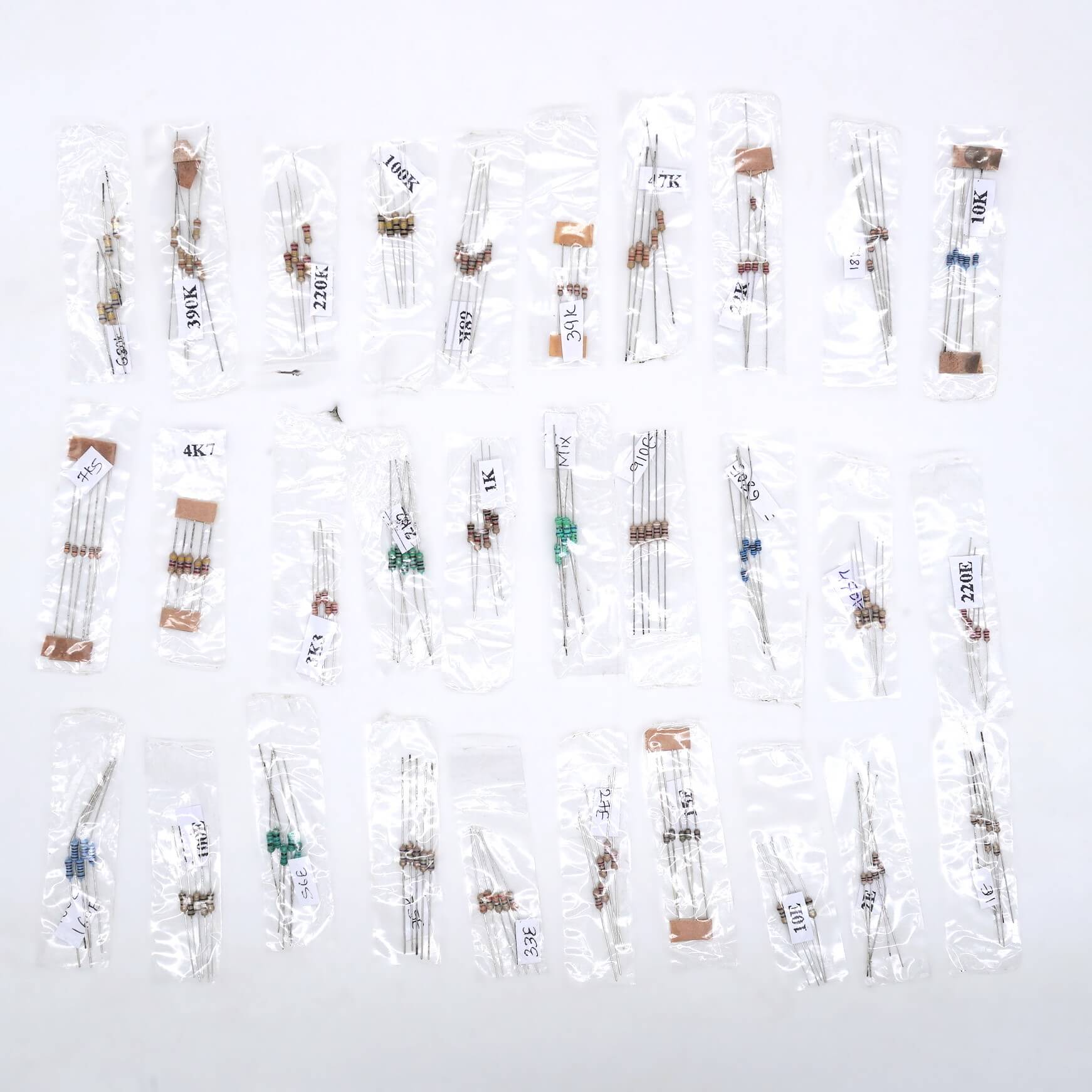 150pcs 0.25W Resistor Box with 5pcs each value in