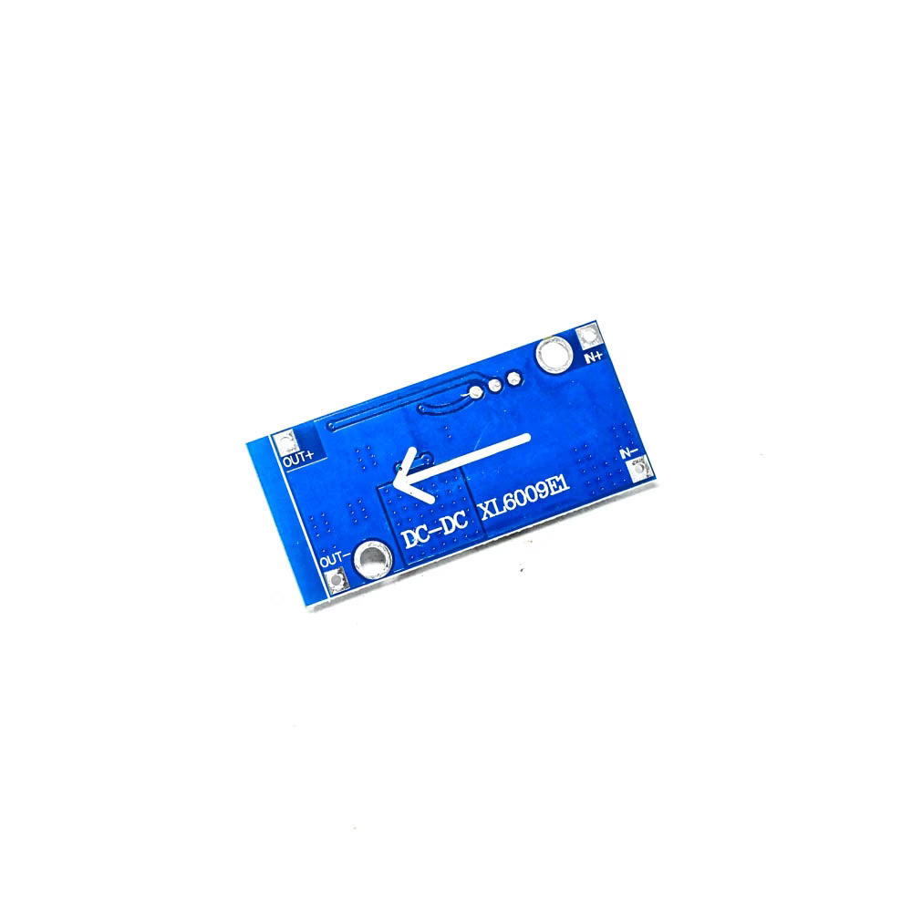 Blue electronic component with text on a white background