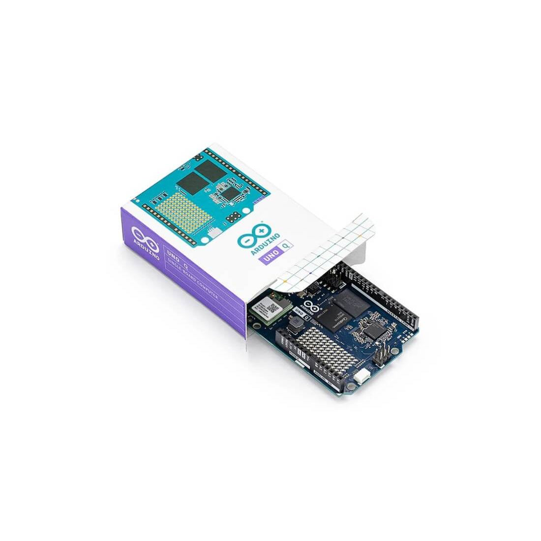 Electronic component with packaging on a white background
