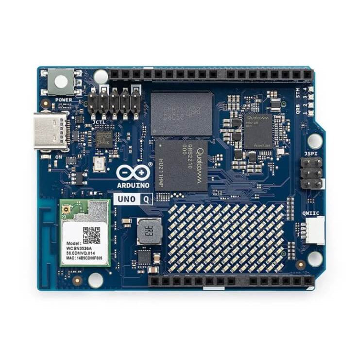 Arduino Uno microcontroller board on a white background