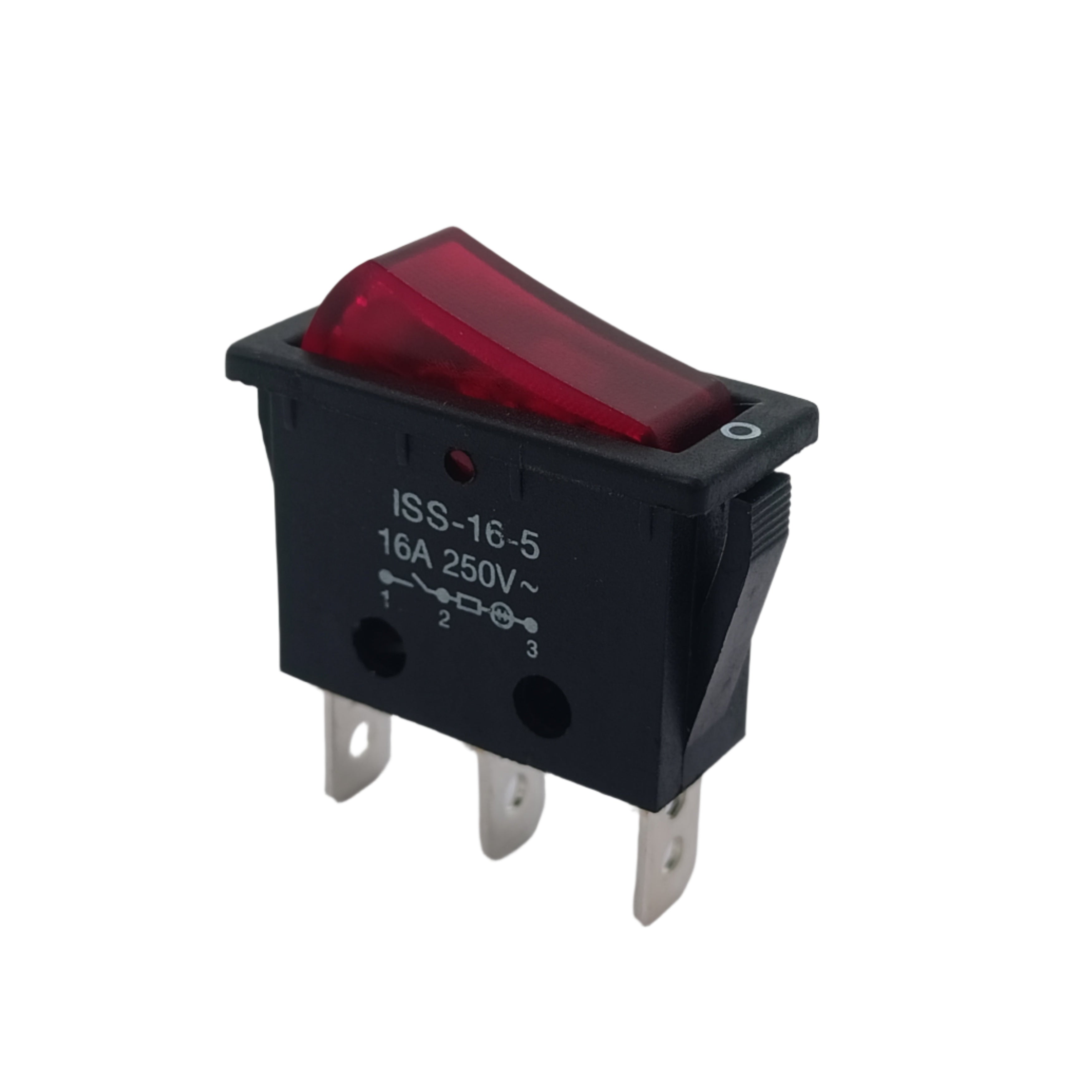 ISS-16-5 Series Rocker Switch - Red Illuminated