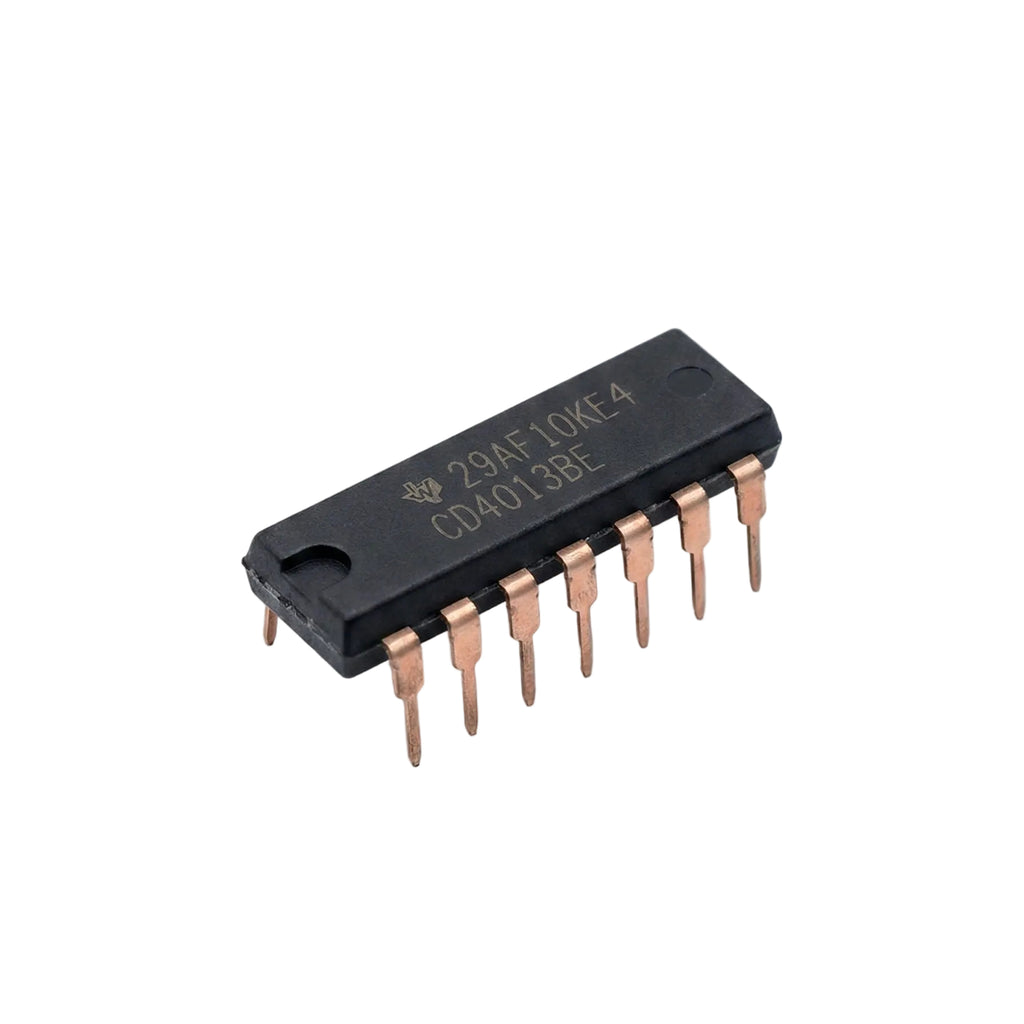 2x CD4013BE – Dual D-Flipflop, 4000B Serie, DIP14, Texas Instruments – 3–18V DC, THT