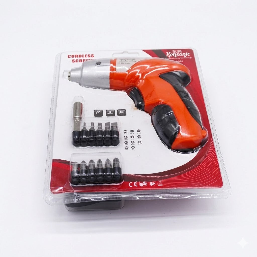 Kensonic KX80 3.6V Cordless Screwdriver Kit | Rechargeable Mini Electric Drill with Pivot Handle