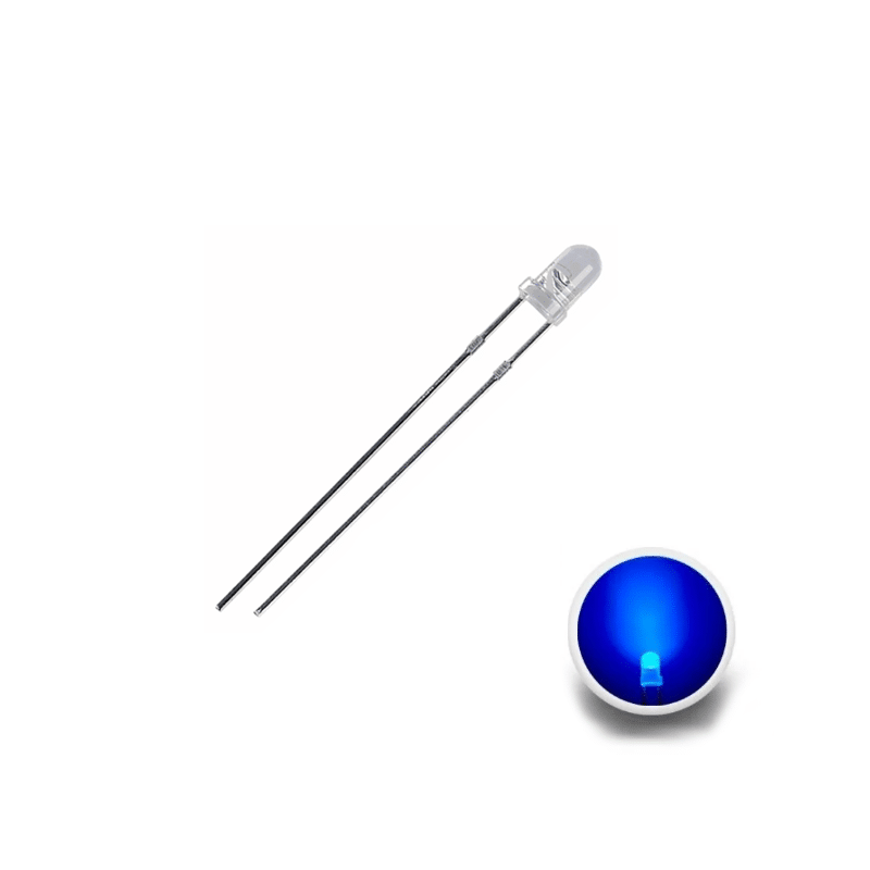 3mm White/Blue E.Light LED for Electronics Projects