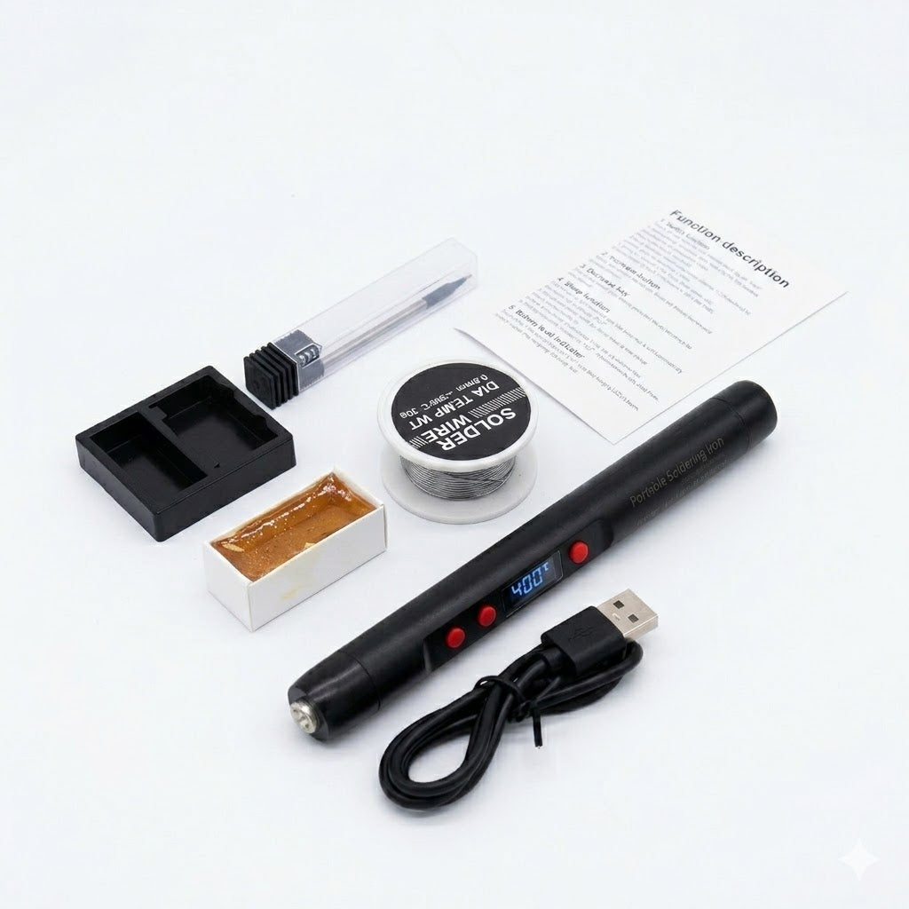 Portable USB Soldering Iron Kit (5V 15W) | Fast-Heating Mini Solder Pe ...