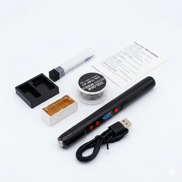 Portable USB Soldering Iron Kit (5V 15W) | Fast-Heating Mini Solder Pen for Electronics Repair