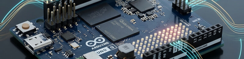 Close-up of a circuit board with electronic components on a dark background