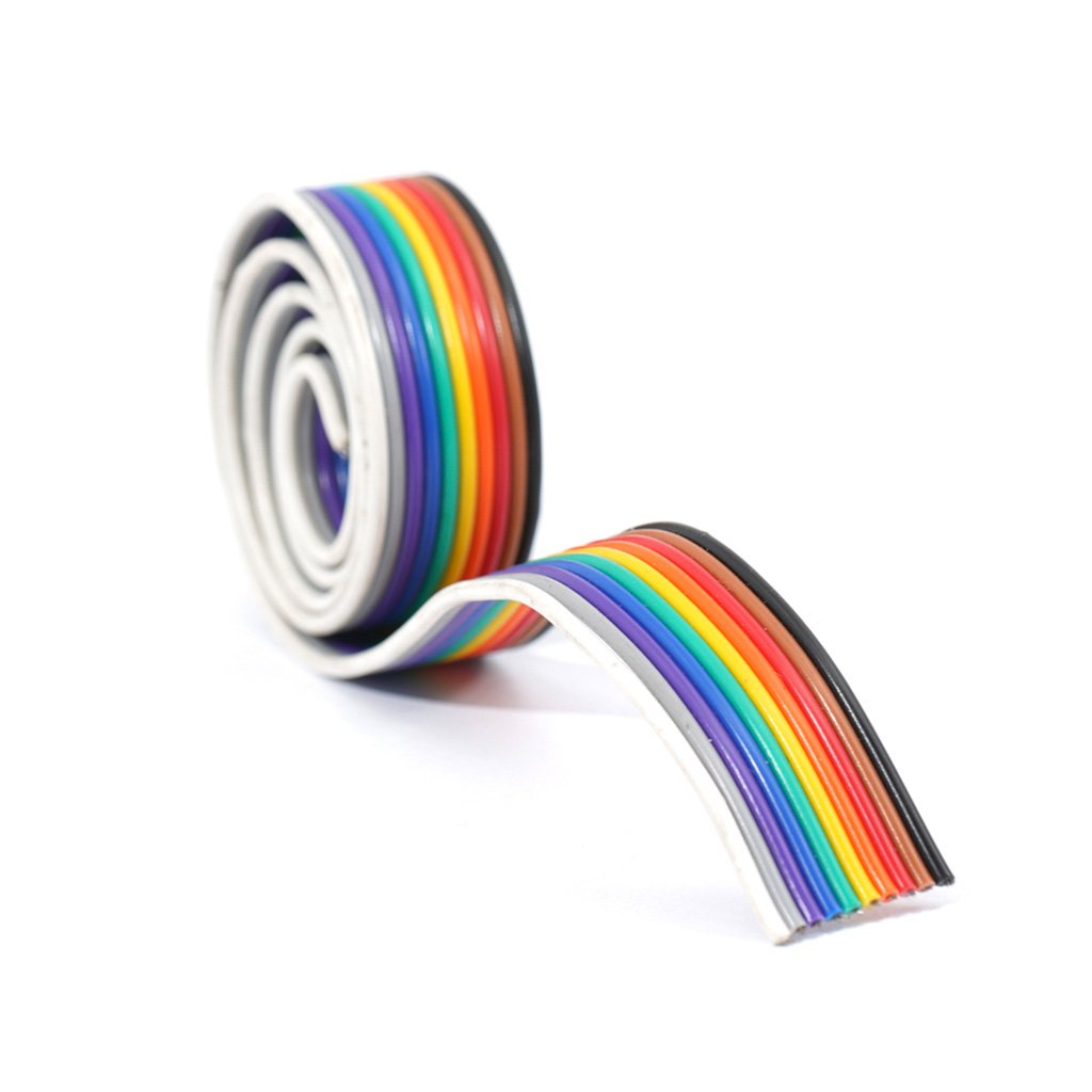 Cable Ribbbon RAINBOW COLOURED 10 WIRE FLAT RIBBON CABLE 14/36 24 AWG 30 Meters ...