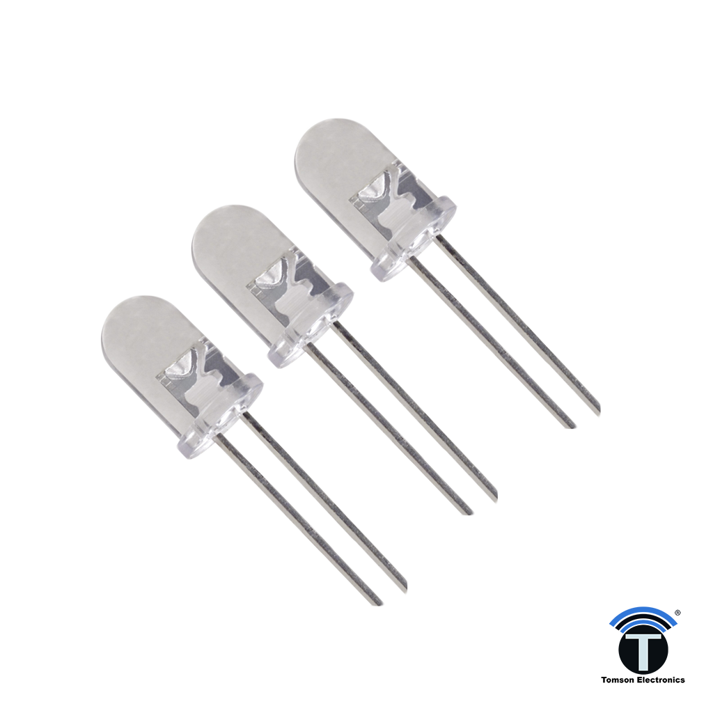 LED 5mm White Flat Top Ultra Bright Clear Lens – TOMSON ELECTRONICS