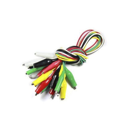 Multicolored Double Ended Alligator Clips with Wire (Pack of 10)