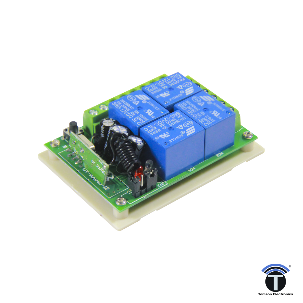 4 CHANNEL RELAY MODULE 12V DC + 433Mhz REMOTE CONTROL RF TRANSMITTER ...