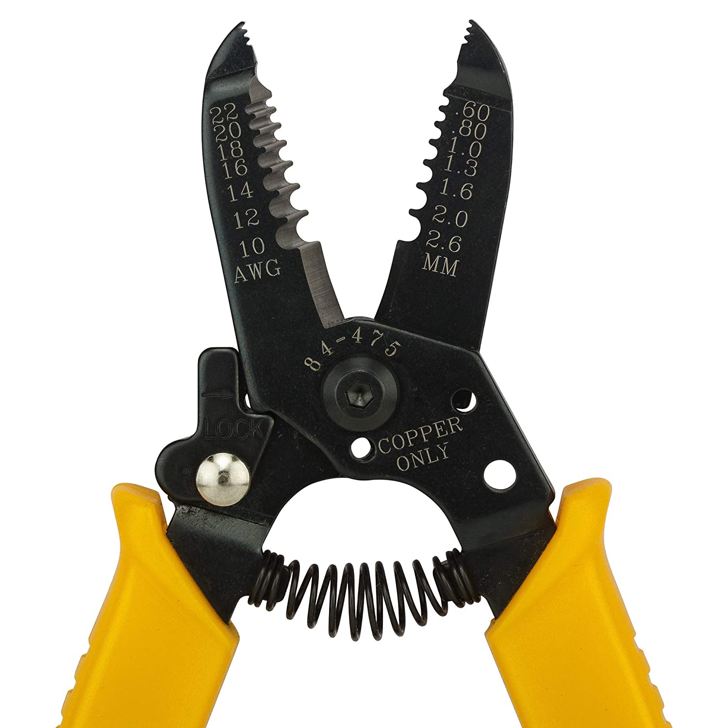 STANLEY 84 475 22 Wire Stripper with Cutting Edge Yellow AWG10 22