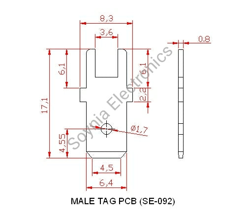SE092 Male Tag PCB